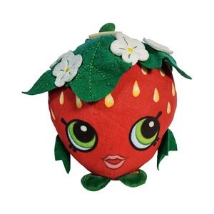 Shopkins Strawberry Kiss Plush Coin Bank Red Fruit Character 7 Inch Moose Toys